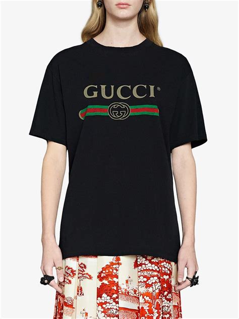 gucci logo t shirt black|gucci logo t shirt women's.